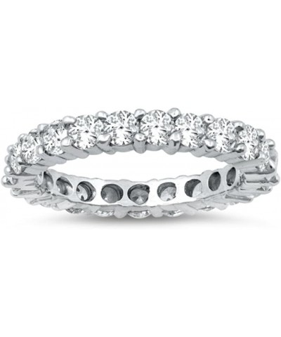 Sterling Silver Women's White CZ Eternity Wedding Ring 925 Band 4mm Sizes 4-10 $11.48 Rings