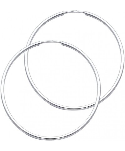 14k White Gold 1.5mm Thickness Endless Hoop Earrings - 8 Different Size Available 40 MM $20.36 Earrings