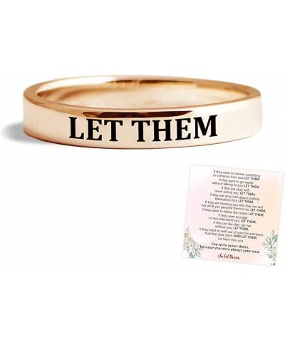 Let Them Ring, Let Them Stainless Steel Engraved Stackable Ring, Inspirational Motivational Friendship Gift Jewelry for Women...