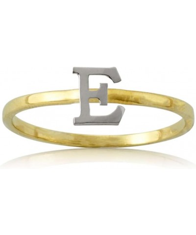10k Yellow Gold Two-Tone Ladies Alphabet Initial Rings Letter E $48.52 Others