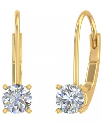 0.40 to 3/4 Carat Diamond Leverback Drop Earrings in 10K Gold - IGI Certified Yellow Gold 0.55 carats $112.10 Earrings