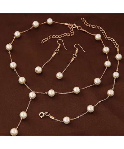 Faux Pearl Necklace Earring Bracelet Jewelry Set, Delicate and Classy Costume jewelry Favors Gold $7.14 Jewelry Sets