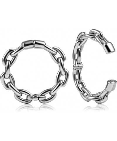 2PCS Chain of rings Ear Weights Hangers Gauges Lightweight Hypoallergenic Ear Plugs Tunnels 316 Stainless Steel Earrings Expa...