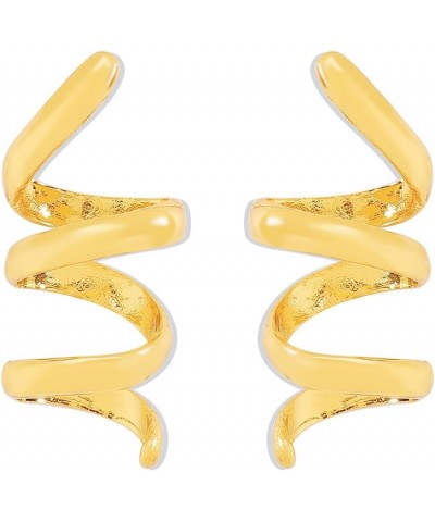 Gold Statement Earrings for Women Trendy Chunky Gold Square Earrings Textured Stud Earrings for Women Lightweight Big Shell W...