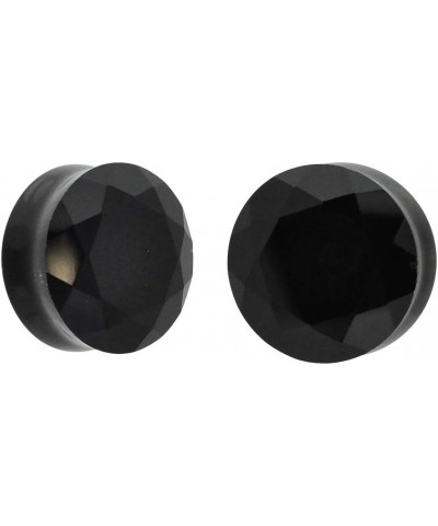 Pair of Black Faceted Double Flare Glass Plugs (PG-556) 3/4" (19mm) $11.24 Body Jewelry
