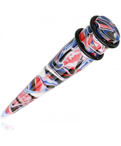 Marble Lava UV Acrylic Ear Stretching Taper 7/16" (11mm), Red/Blue $10.25 Body Jewelry