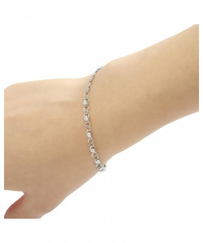 10k Fine Gold 3.5mm Heart Bracelet and Anklet for Women and Girls White Gold 7.0 Inches $50.29 Anklets