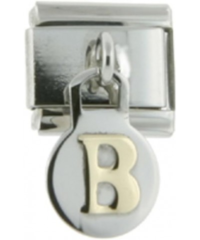 Stainless Steel 18k Gold Hanging Italian Charm Initial Letters A To Z for Italian Charm Bracelets Initial B $10.06 Bracelets