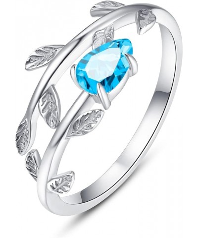925 Sterling Silver Leaf Birthstone Rings Adjustable Open Ring for Women with Jewelry Box Size 7-9 12. December $14.96 Rings