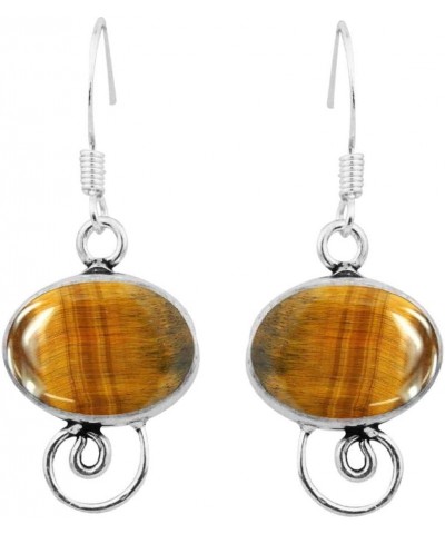 Gemstone Dangle Earrings For Women, Handmade Dangle Earrings For Women Tiger Eye $9.89 Earrings