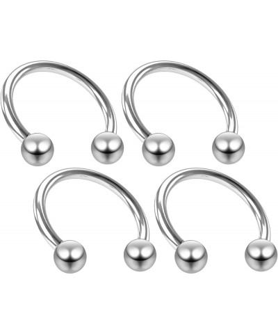 4pc Circular Barbell Horseshoe Earrings Cartilage Tragus Helix Daith Black Piercing Jewelry (choose Color, Gauge, Diameter) S...