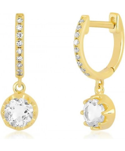 14K Gold Plated Triple Huggie Illusion Stud Earrings | Double Huggie Hoop Earrings for One Hole | Gold Hoop Earrings for Wome...