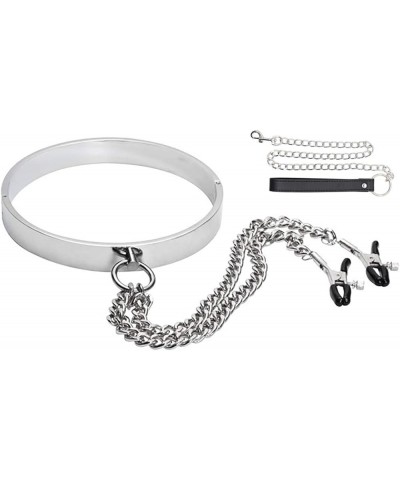 Stainless Steel Necklace Decoration Unisex Necklace Metal Choker Short Collar Fashion Choker 008S-3-Diameter:12cm $11.53 Neck...