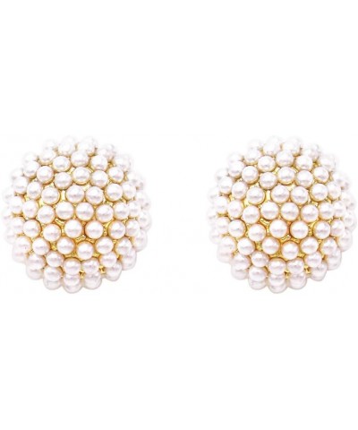 Women's Timeless Classic Simulated Pave Pearl Cluster Hypoallergenic Stud Earrings, 0.35 Gold Tone $13.67 Earrings
