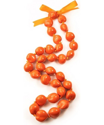 Aloha Outlet Kukui Nut Lei necklaces Orange $10.86 Necklaces