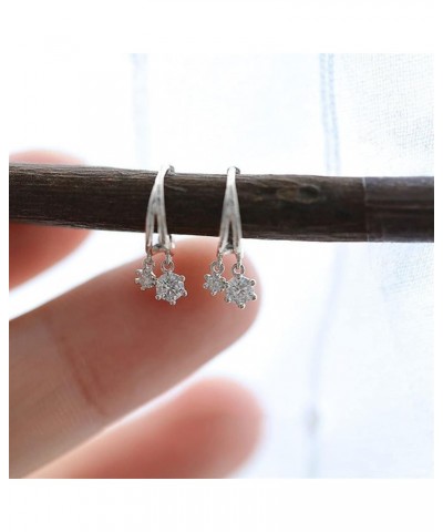 925 Silver Needle Simple Shiny Zircon Earrings Gold Plating Jewelry Crystal Stud Earrings Women (Color : Gold5) Silver14 $11....