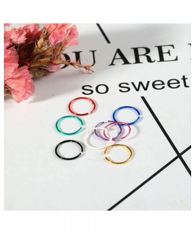 Hypoallergenic Nose Rings Nose Hoops Nose Studs, 40Pcs/Set Unisex Opening Circle Stainless Steel Nose Nail Ring Piercing Jewe...