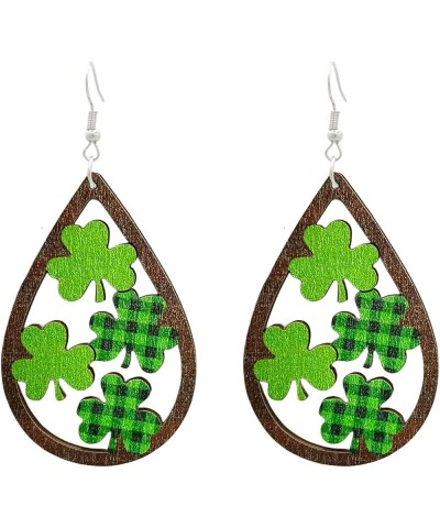 St. Patrick's Day Earrings for Women Green Leaf Acrylic Dangle Earrings for Women Girls Green Hat Horseshoe Drop Earrings Goo...