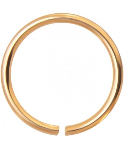 14 Karat Solid Gold 20 Gauge (0.8MM) - 5/16 Inch (8MM) Length Open Hoop Nose Ring Rose Gold $18.08 Body Jewelry